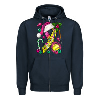 Pink Christmas Breast Cancer Ribbon Softball Zipper Hoodie | Teevron