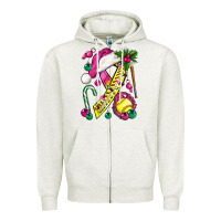 Oatmeal Heather Pink Christmas Breast Cancer Ribbon Softball Zipper Hoodie - BundleAndBundleShop