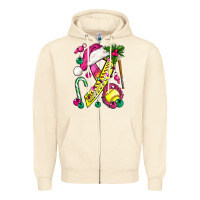 Sandshell Pink Christmas Breast Cancer Ribbon Softball Zipper Hoodie - BundleAndBundleShop