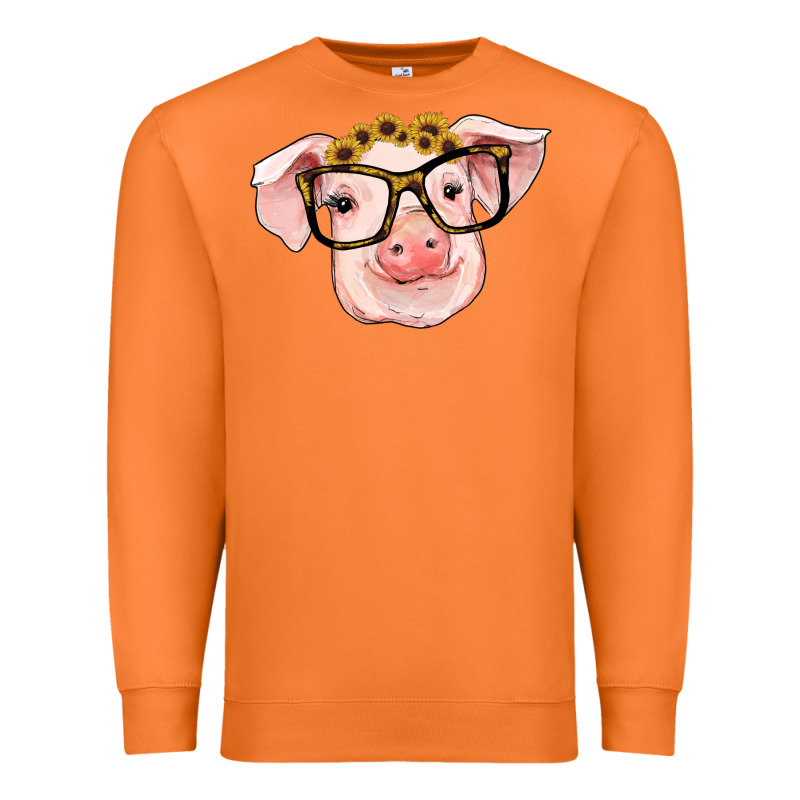 Sunflowers With Pig Premium Sweatshirt by RanaPortraitStore | Teevron