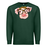 Sports Green sunflowers with pig Premium Sweatshirt - RanaPortraitStore
