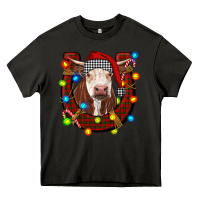 Asphalt christmas horseshoe with hereford cow Heavy Core Tee - RanaPortraitStore