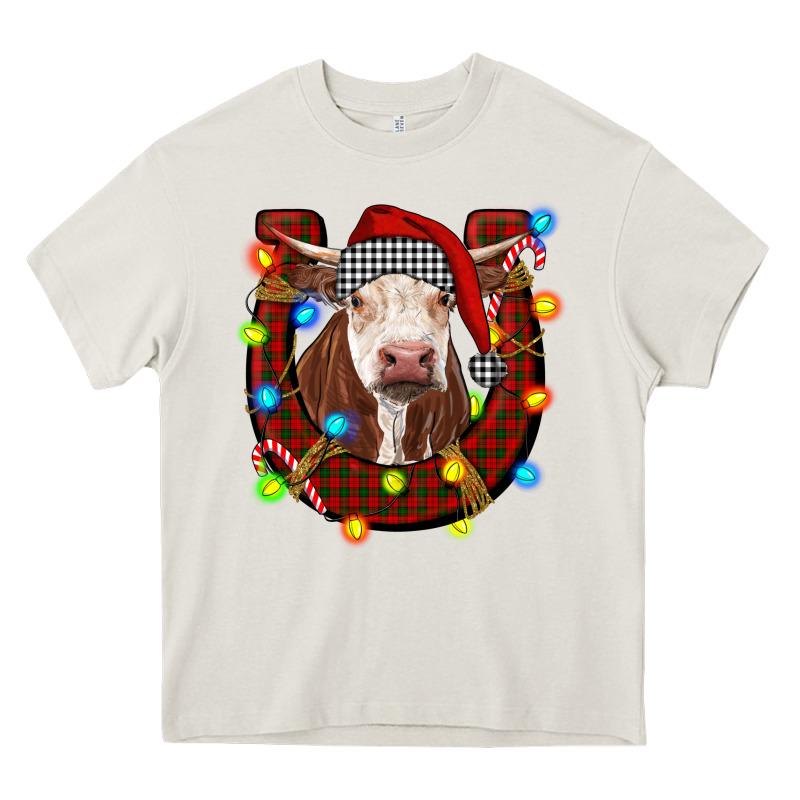 Christmas Horseshoe With Hereford Cow Heavy Core Tee by RanaPortraitStore | Teevron