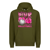 Army Green In October We Wear Pink and Watch Volleyball Premium Hoodie - texasbilliewilder