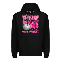 Black In October We Wear Pink and Watch Volleyball Premium Hoodie - texasbilliewilder