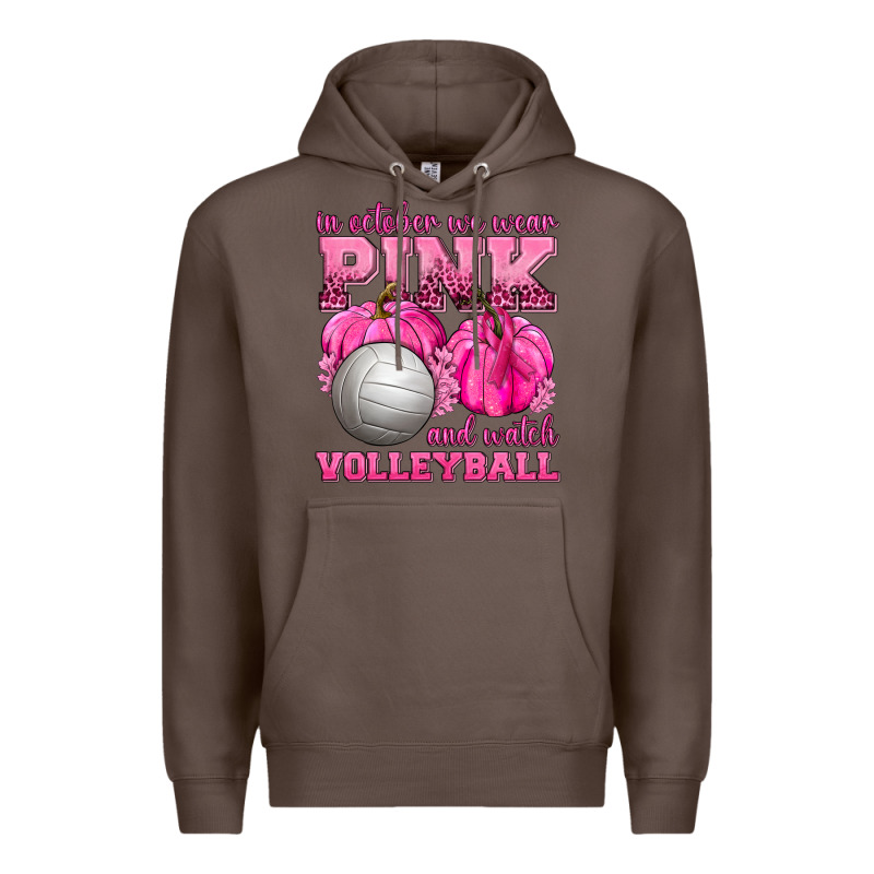 In October We Wear Pink And Watch Volleyball Premium Hoodie by texasbilliewilder | Teevron