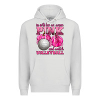 Dove Grey In October We Wear Pink and Watch Volleyball Premium Hoodie - texasbilliewilder