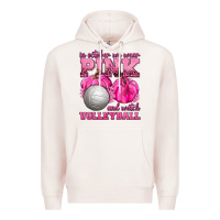 Pale Pink In October We Wear Pink and Watch Volleyball Premium Hoodie - texasbilliewilder
