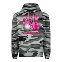 Slate Camo In October We Wear Pink and Watch Volleyball Premium Hoodie - texasbilliewilder
