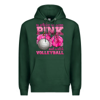 Sports Green In October We Wear Pink and Watch Volleyball Premium Hoodie - texasbilliewilder