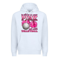 White In October We Wear Pink and Watch Volleyball Premium Hoodie - texasbilliewilder