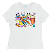 White easter cartoon characters coffee cups Ladies Tee - Zillion Design Studio