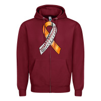 Burgundy Kidney Cancer Ribbon Baseball Zipper Hoodie - BundleAndBundleShop