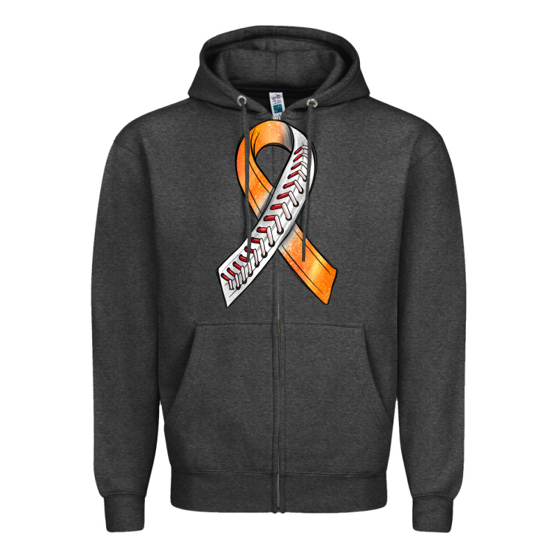 Kidney Cancer Ribbon Baseball Zipper Hoodie by BundleAndBundleShop | Teevron