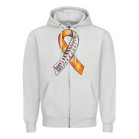 Dove Grey Kidney Cancer Ribbon Baseball Zipper Hoodie - BundleAndBundleShop