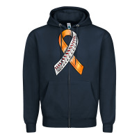 Navy Kidney Cancer Ribbon Baseball Zipper Hoodie - BundleAndBundleShop