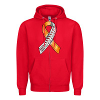 Red Kidney Cancer Ribbon Baseball Zipper Hoodie - BundleAndBundleShop