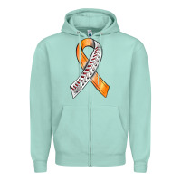 Seafoam Kidney Cancer Ribbon Baseball Zipper Hoodie - BundleAndBundleShop