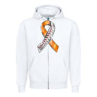 White Kidney Cancer Ribbon Baseball Zipper Hoodie - BundleAndBundleShop