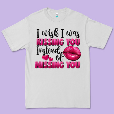 I Wish I Was Kissing You Instead Of Missing You Premium Tee Designed By Fadigitalartstudio