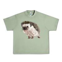 Oil Green Hedgehog Illustrations Urban Heavy Tee - LillyAllenDesigns