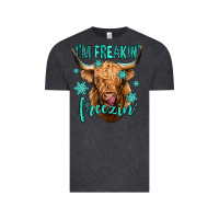 Vintage Black i'm freakin freezin long haired cow Vintage Tee - Jasminsmagicworld
