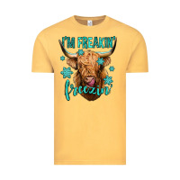 Vintage Mustard i'm freakin freezin long haired cow Vintage Tee - Jasminsmagicworld
