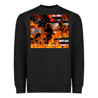 Black firefighter thin red lin Heavyweight Sweatshirt - LillyAllenDesigns