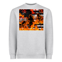 Heather Grey firefighter thin red lin Heavyweight Sweatshirt - LillyAllenDesigns