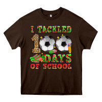 Chocolate Brown i tackled 100 days of school soccer Heavy Core Tee - Zillion Design Studio