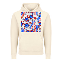 Vintage Artic 4th of july flip flops seamless pattern Vintage Hoodie - BundleAndBundleShop