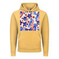 Vintage Mustard 4th of july flip flops seamless pattern Vintage Hoodie - BundleAndBundleShop