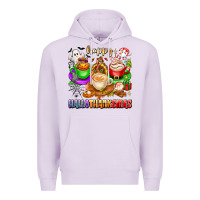 Lilac happy hallothanksmas coffee cups with ghost turkey Premium Hoodie - texasbilliewilder