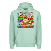 Seafoam happy hallothanksmas coffee cups with ghost turkey Premium Hoodie - texasbilliewilder