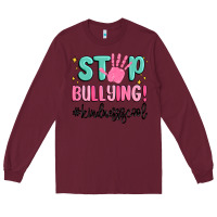Burgundy stop bullying kindness is cool Long Sleeve Tee - MaliasSmallBusiness