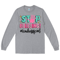 Heather Grey stop bullying kindness is cool Long Sleeve Tee - MaliasSmallBusiness
