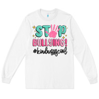 White stop bullying kindness is cool Long Sleeve Tee - MaliasSmallBusiness