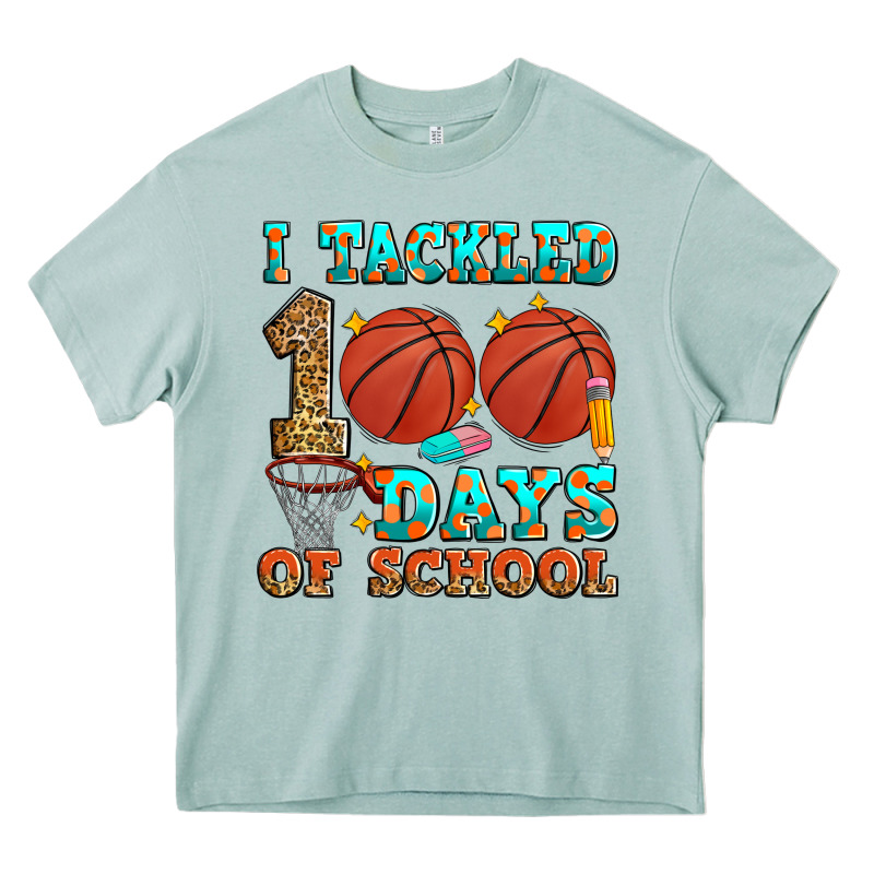 I Tackled 100 Days Of School Basketball Heavy Core Tee by Zillion Design Studio | Teevron