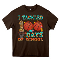 Chocolate Brown i tackled 100 days of school basketball Heavy Core Tee - Zillion Design Studio