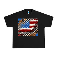 Black American flag and race flag Urban Heavy Tee - AdoDesignShop