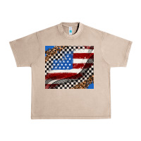 French Oak American flag and race flag Urban Heavy Tee - AdoDesignShop