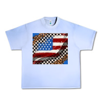 Grape Ice American flag and race flag Urban Heavy Tee - AdoDesignShop
