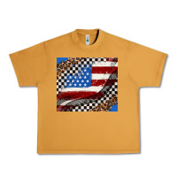 Peanut Butter American flag and race flag Urban Heavy Tee - AdoDesignShop