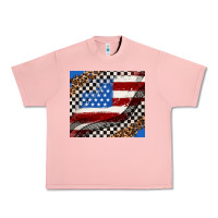 Salmon American flag and race flag Urban Heavy Tee - AdoDesignShop
