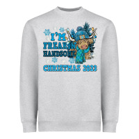 Heather Grey im freakin freezin christmas 2023 Heavyweight Sweatshirt - NancyCooperArtShop