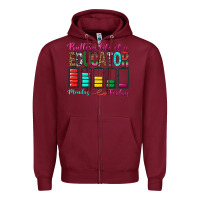 Burgundy Battery Life Of A Educator Zipper Hoodie - BundleAndBundleShop