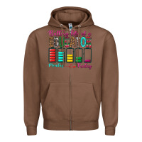 Chestnut Battery Life Of A Educator Zipper Hoodie - BundleAndBundleShop