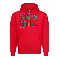 Red Battery Life Of A Educator Zipper Hoodie - BundleAndBundleShop