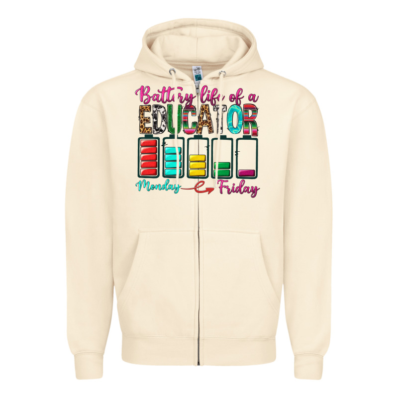 Battery Life Of A Educator Zipper Hoodie by BundleAndBundleShop | Teevron