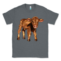 Charcoal Heather red angus calf Classic Tee - LillyAllenDesigns